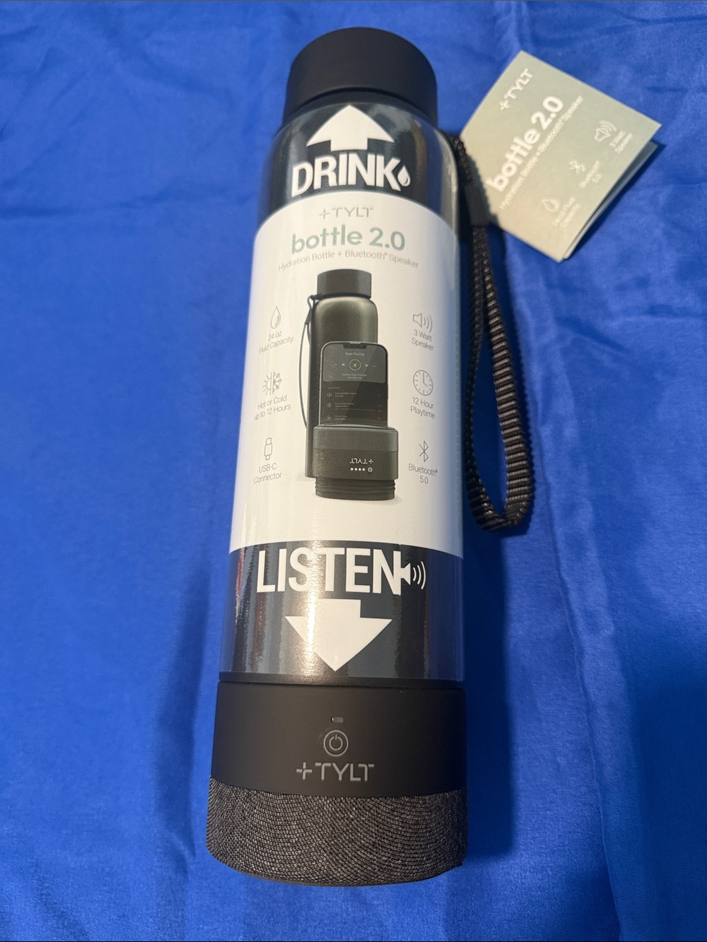 Tylt 2.0 Hydration Bottle and Bluetooth Speaker